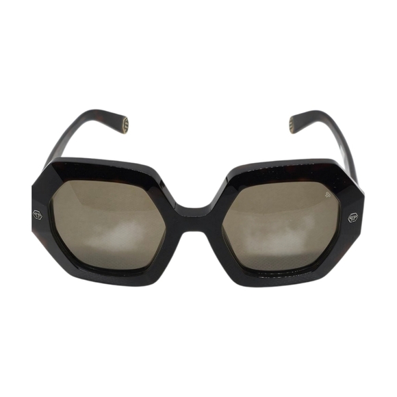 PHILIPP PLEIN Hexagonal brown Sunglasses - Picture 2 of 8